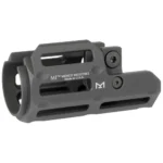 Midwest Industries HK MP5K M-LOK Handguard in black, angled right-side view with mounting screws