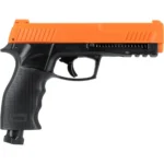 Umarex UMX P2P HDP50 GEN2 PEPPER BALL PSTL, black pistol side view with orange upper