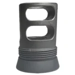 Banish 5819 Muzzle Brake 46 Insert, black front angled view with two rectangular ports