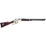 HENRY H4 LAW ENFORCE, blued lever-action rifle with brown wood stock, full right-side view