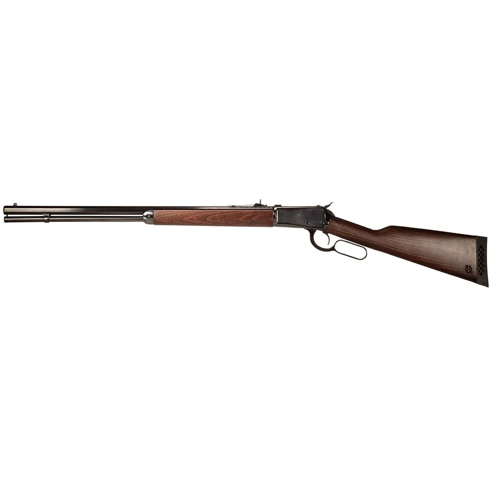 primary-53398 Heritage 92 Lever Action Rifle, right-side view with polished black barrel and brown wood stock