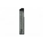 KCI USA APC9 handgun magazine, front view in translucent grey with visible internal spring