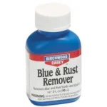 Birchwood Casey Blue & Rust Remover blue bottle front view with white cap and label