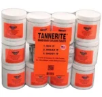 Tannerite Exploding Rifle Targets shown as ten white jars with orange labels and instruction card