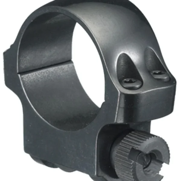 Ruger Steel Scope Ring - Single 3B, blued finish in angled front view with clamp knob