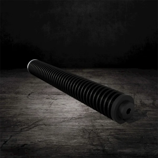 Rival Arms Guide Rod for Glock Model 19 GEN4, black ribbed cylindrical rod in angled view