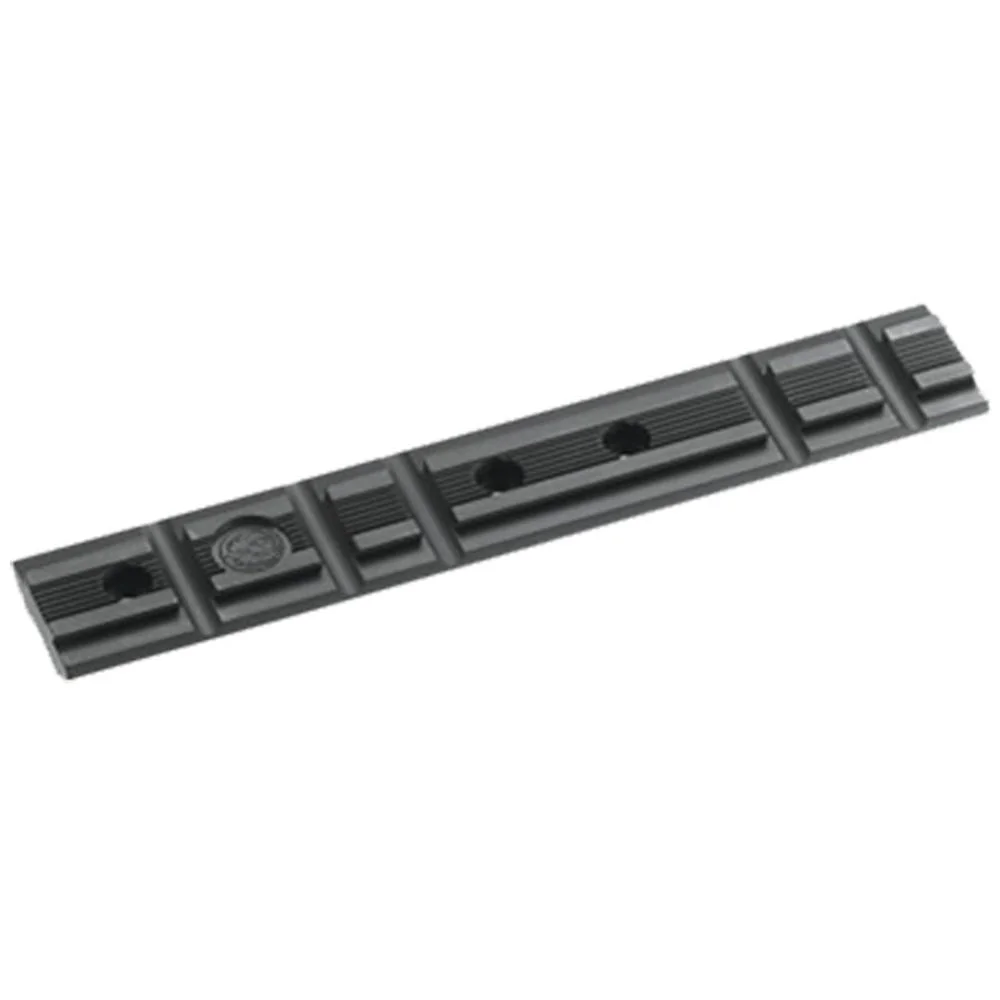 primary-53463 RUGER MKI MKII MKIII SCOPE BASE, black rail in angled top view with mounting holes