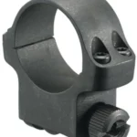 Ruger 30MM X-HI 6B30HM matte blued scope ring in front-right view with clamp screw