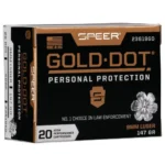 Speer Ammunition SPR GOLD DOT 9MM 147GR HP 20/200
