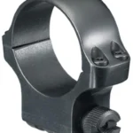 Ruger 4K30HM matte stainless scope ring, angled front view with mounting knob