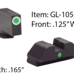 Ameriglo Tritium i-Dot Night Sight Set black front and rear sights with green dots