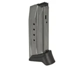 MAG RUGER AMERICAN, silver magazine in angled side view with black extended base