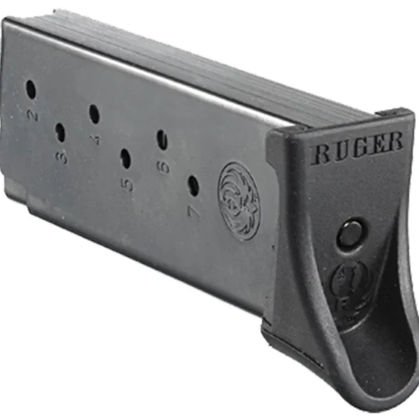 Ruger LC9/EC9S magazine in angled side view with black extension