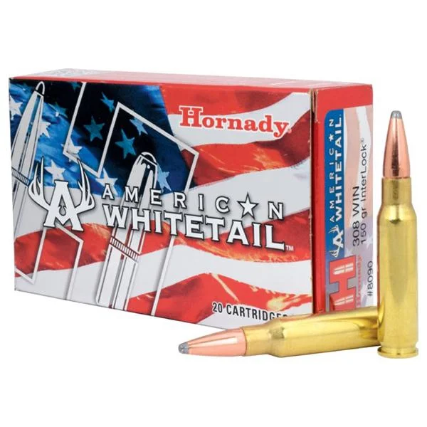 Hornady Mfg Hornady American Whitetail Rifle Ammunition .308 Win 150 gr. SP 2820 fps 20/ct