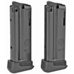 Ruger LCP II Handgun Magazine, two black magazines in front angled view