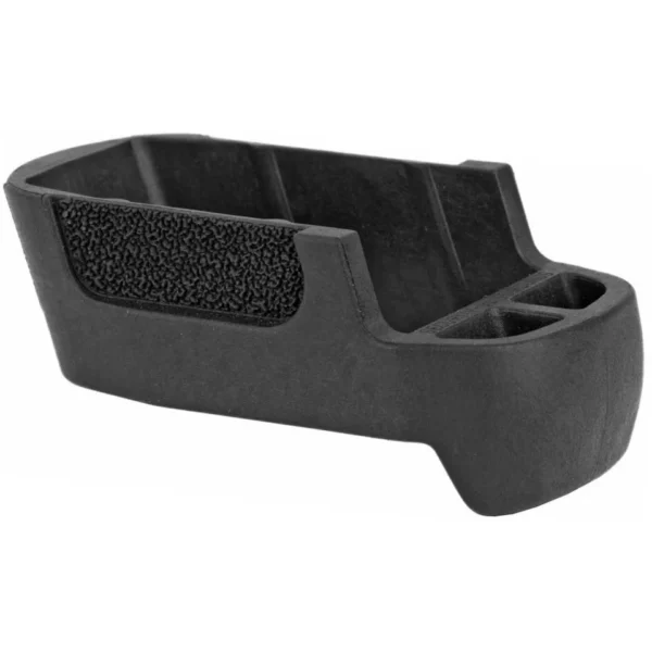 Ruger Security-9 Compact Mag Adapter, black textured polymer adapter in three-quarter view