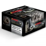 Barnes TAC-XPD Defense Handgun Ammunition, black box with silver cartridges visible inside