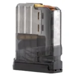 LANCER L7AWM GEN2 translucent smoke magazine, angled view with silver feed lips