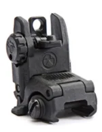 MAGPUL MBUS REAR FLIP SGHT GEN 2 BLK black rear sight, front three-quarter view with aperture