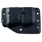 Stealth Operator Twin Mag OWB Holster, black front view with molded twin pockets and mounting holes