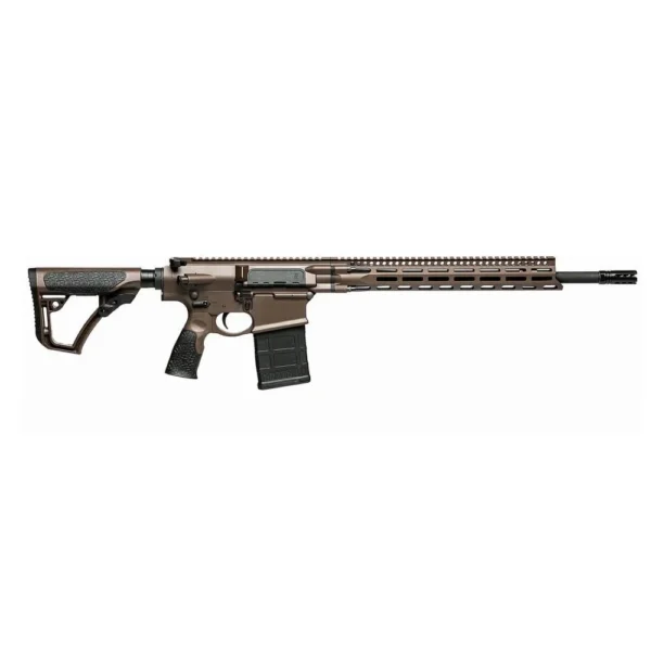 Daniel Defense DD DD5 V4 rifle, left-side view in brown and black with long slotted handguard