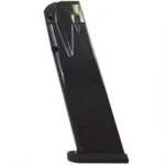 CANIK MAG CENT ARMS TP9, black magazine angled side view with black base plate