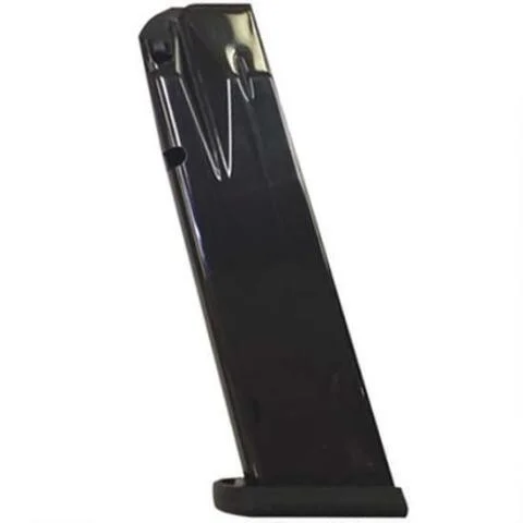 CANIK MAG CENT ARMS TP9, black magazine angled side view with black base plate