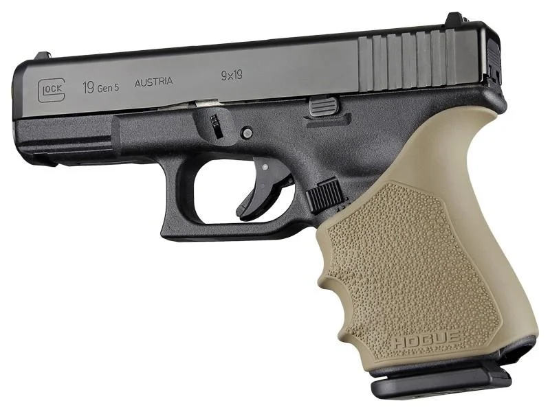 primary-53616 Hogue Inc. Hogue HandAll Beavertail Grip Sleeve Glock 19 23 32 38 Gen 1-2-5 Flat Dark Earth