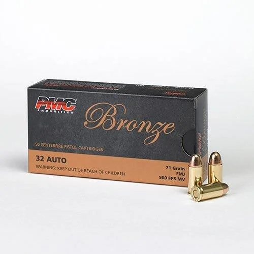 PMC AMMUNITION PMC Bronze Handgun Ammunition .32 ACP 71 gr. FMJ 900 fps 50/ct