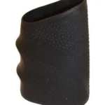 Hogue HandALL Tactical Grip Sleeve, black angled view with textured sides and finger grooves