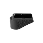 Hogue Grip Extension Base Pad for Glock 26, black side view with textured finger rest