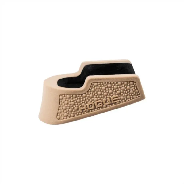 Hogue Overmolded Rubber Magazine Extended Base Pad, FDE side view with textured panel