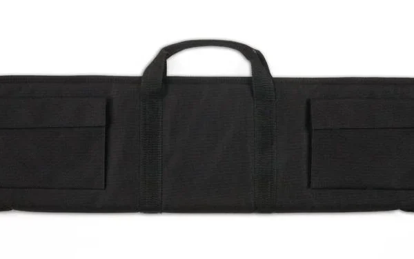 Bulldog 42-inch Tactical Shotgun Case black, side view with carry handle and zippered pockets