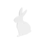 Birchwood Casey AR500 Steel Animal Silhouette Target, white rabbit shape with one hole