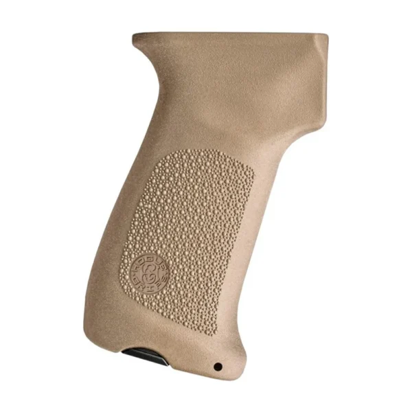 Hogue Overmolded Rubber Grip AK-47/AK-74 Style Rifles FDE, tan grip with textured side panel