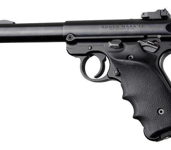 Hogue Ruger MKIV Rubber Grip with Finger Grooves and Right Hand Thumb Rest Black