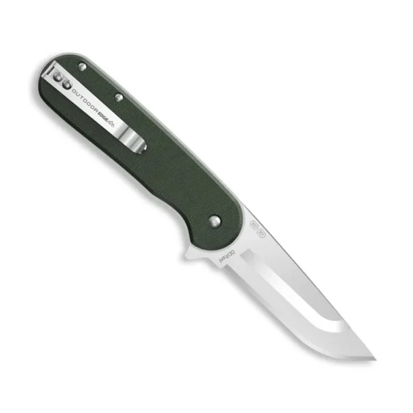 Outdoor Edge Razor VX3 Replaceable Blade Folding Knife green, open left-side view with silver blade
