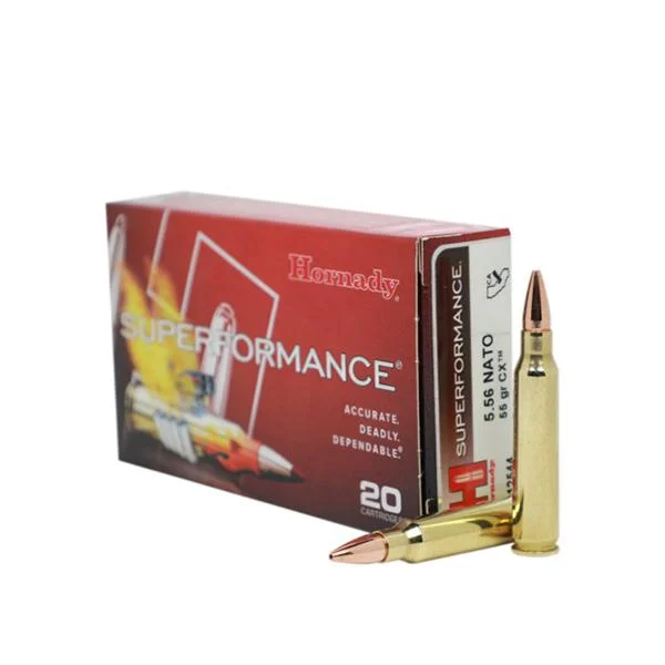 Hornady Mfg Hornady Superformance Rifle Ammunition 5.56X45 NATO 55gr CX SPF 3175 fps 20/ct