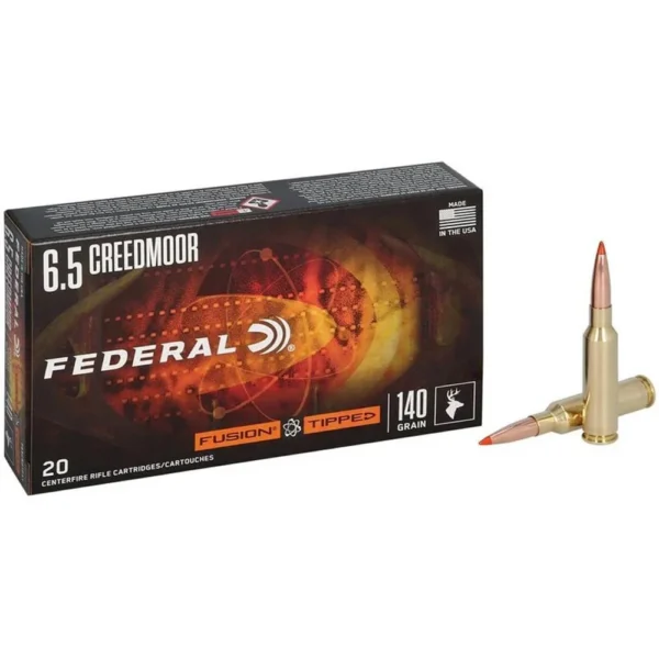 Federal Cartridge Co. Federal Fusion Tipped Rifle Ammunition 6.5 Creedmoor 140gr PT 2700 fps 20/ct