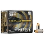 Federal Cartridge Co. Federal Premium Personal Defense HST Handgun Ammunition 9mm Luger 124gr HST 1150 fps 20/ct