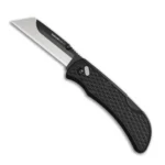 Outdoor Edge Razor-Work Knife black folding handle with blade open and utility blade visible