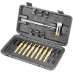 AOB Wheeler Hammer and Punch Set, open black plastic case with hammer and assorted punches