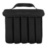 Allen Suppressor Pouch Silencer Bag Black, front view with carry handle, flap and padded channels