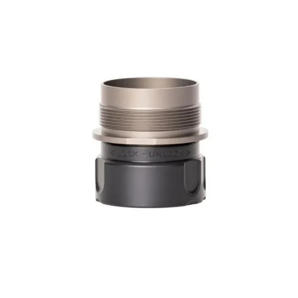 Rugged Universal Mount R.U.M. titanium and black cylindrical mount with visible threads