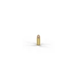 MagTech Handgun Ammunition single brass cartridge, upright front view