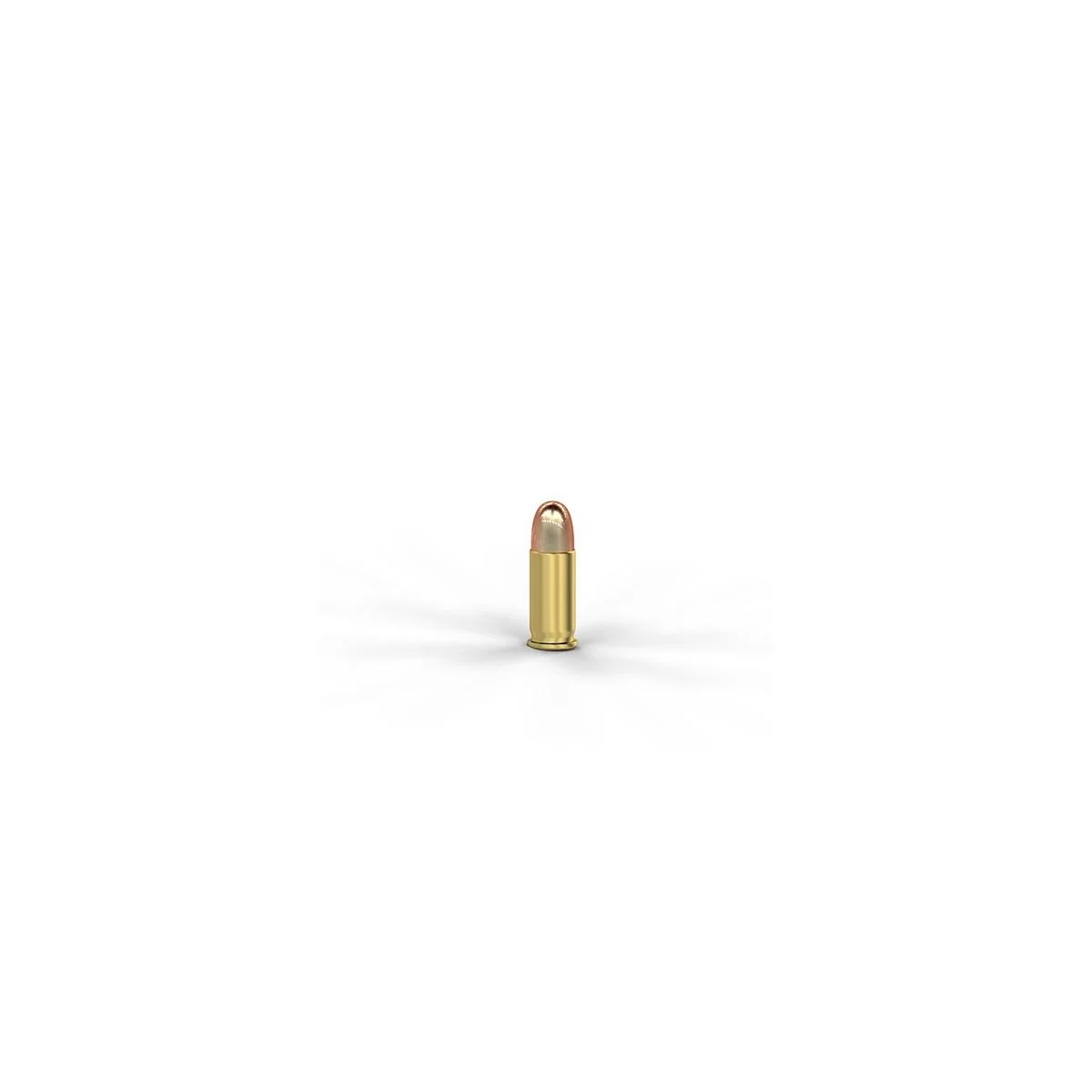 primary-53872 MagTech Handgun Ammunition single brass cartridge, upright front view