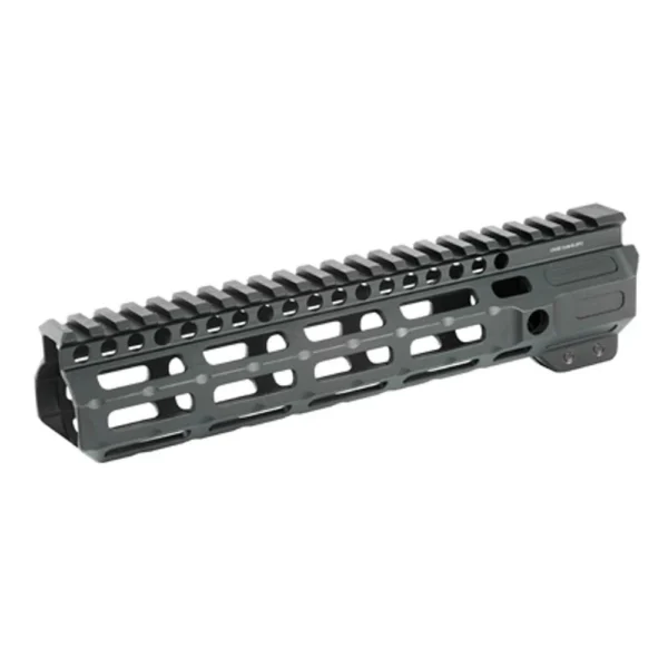 Midwest Industries Combat Rail black M-LOK handguard with top rail, angled side view