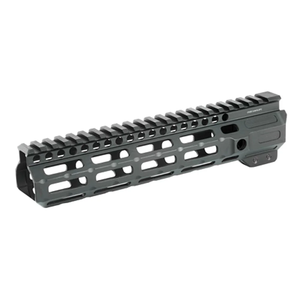 primary-53873 Midwest Industries Combat Rail black M-LOK handguard with top rail, angled side view