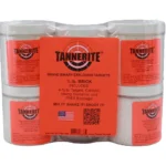 Tannerite Exploding Rifle Targets four white jars with red labels around a red box, front view