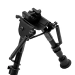 Truglo Tac-Pod black bipod, angled front view with fixed base and extended adjustable legs